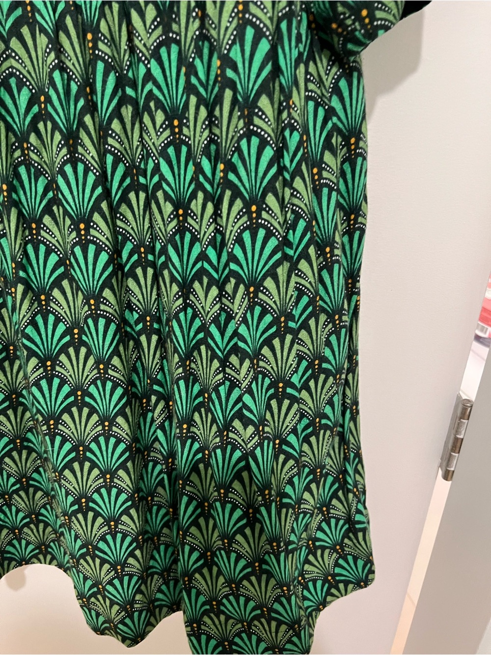 Maeve Green and Black Patterned Midi Dress - Picture 3 of 4